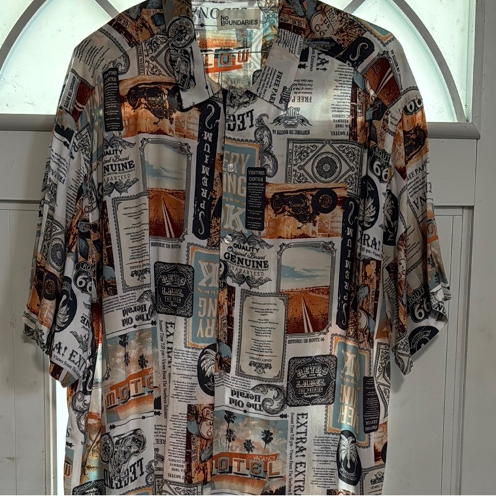 👕 No Boundaries White and Black Casual Button Down Shirt for Men